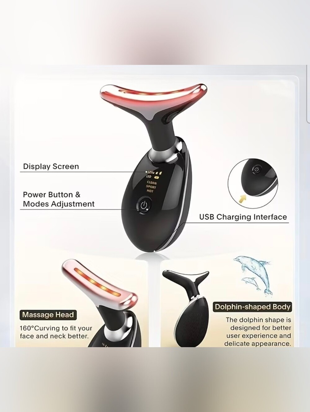 7 LED Color Vibrating Neck Device - Picture 3 of 4